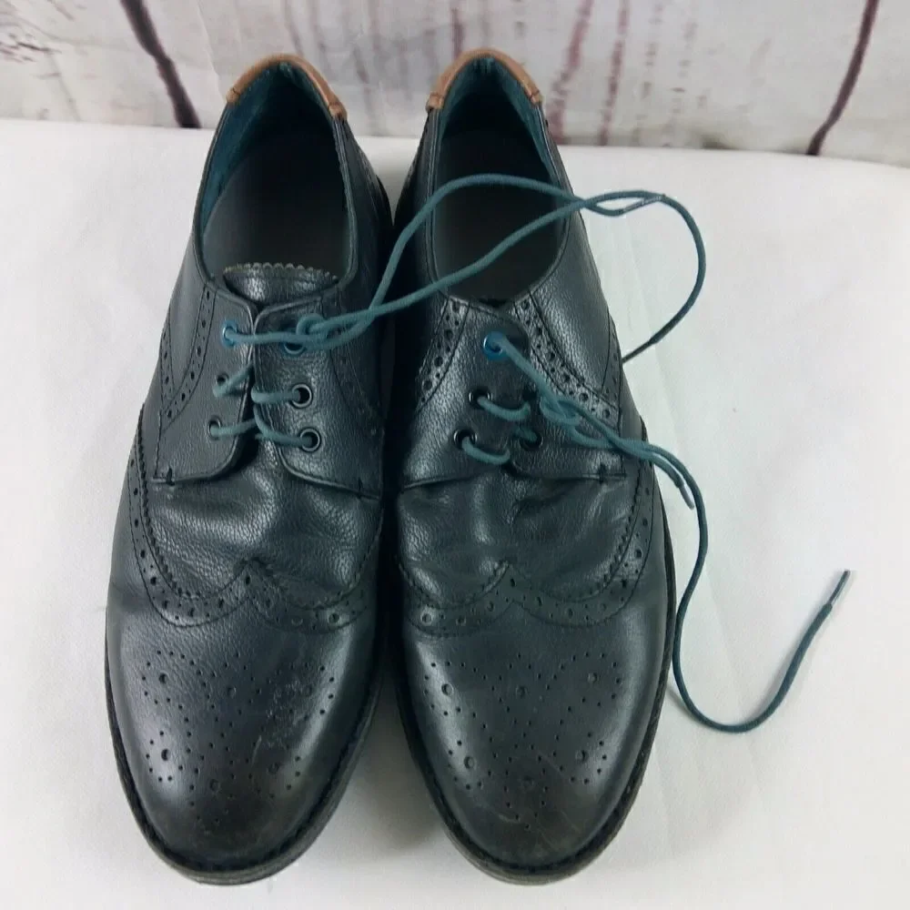 Ted Baker London Men's Black Leather Oxford Wingtip Dress Shoes Size 11